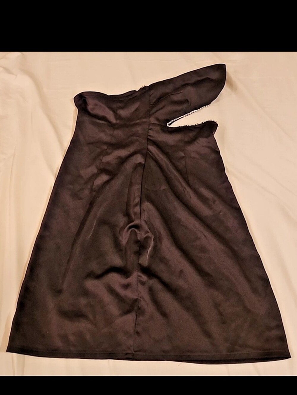 Beginning Boutique Black Asymmetrical Cutout Mini Dress Size 8